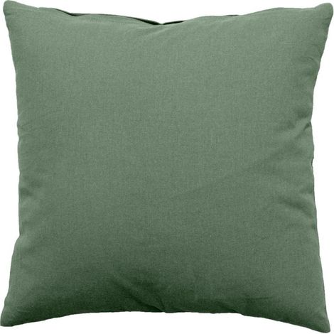 Coussin Déco Uni Déhoussable "Panama" 40x40cm Vert Argile