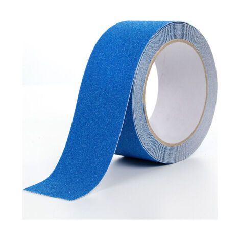 Cinta antideslizante de PVC azul de 5 m x 5 cm para escaleras, peldaños y suelos, para mayor seguridad y decoración. (1/5)