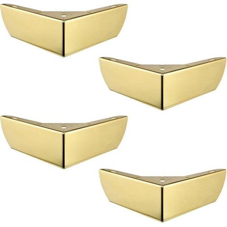 Gold - DIY 50mm Kitchen Furniture Legs, Solid Metal Chair Legs for Coffee Table, Cabinet, Bed, Sofa, Office, Silver, Silent, Non-Slip, Set of 4 (1/4)