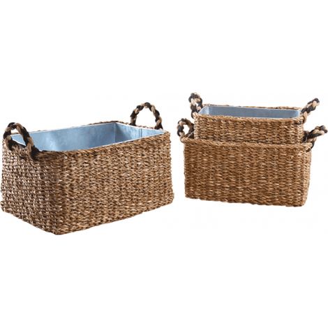 Jardinière jonc et zinc 40 cm (1/2)