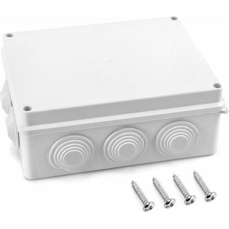 Boite de derivation, IP65 en plastique ABS, etanche exterieur, Blanc, 200 x 155 x 80 mm (1/4)