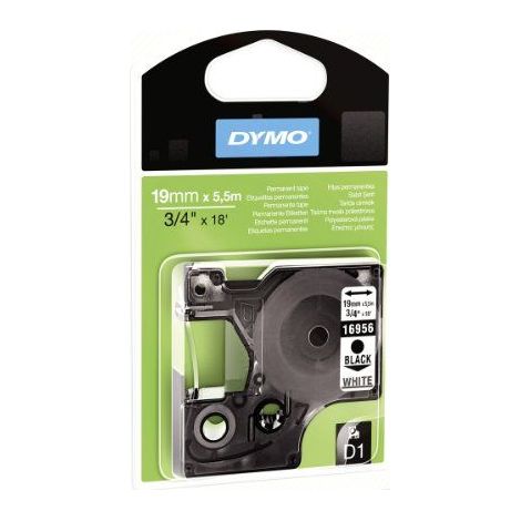 DYMO Beschriftungsband 16960, S0718070, 19mm, 5,5m, weiss Unterl., D1, speziell