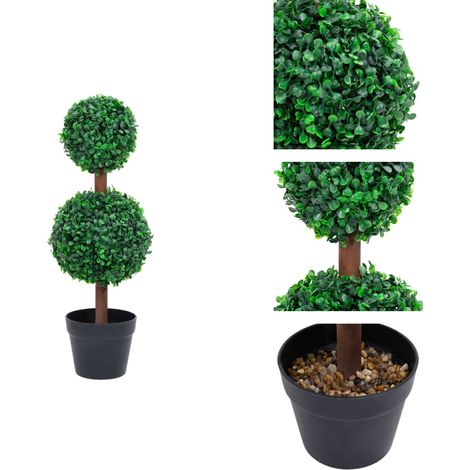 Plante de buis artificiel avec pot Forme de boule Vert 60 cm - Plante Artificielle - Plante De Buis - Décoration Intérieure - Fleur Artificielle - Verdure Artificielle (1/5)