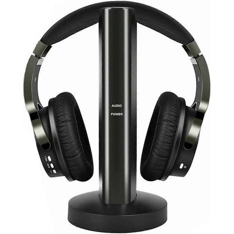 Casque TV sans fil amélioré avec volume, confort et sans latence. Technologie RF numérique 2,4 GHz pour un son ininterrompu.