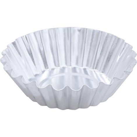 50pièces Moules à Tartelette Alliage Aluminium avec Bordure Fleurie Réutilisables et Antiadhésifs pour Cuisson de Cupcakes Muffins et Tartelettes aux Œufs Argent,Parent,-