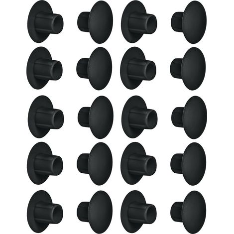 Cyclingcolors – Lot de 20 cache trou bouchon plastique 5mm x 10mm noir RAL 9005 – Pour finition soignée sur murs et meubles – Protection durable