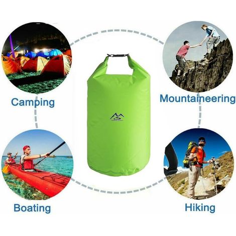 Bolsa impermeable de poliéster 210T para senderismo, acampada y pesca, con cierre seguro y diseño práctico (naranja, 70 l). (1/5)
