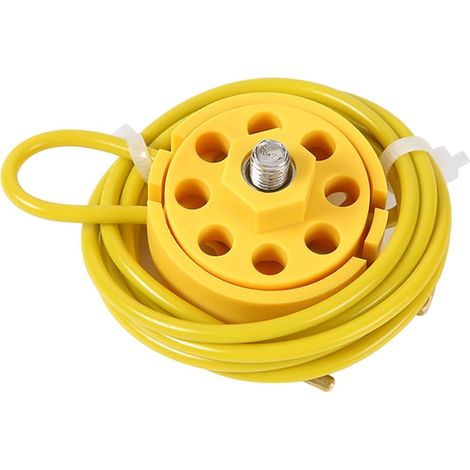 Câble de sécurité réglable avec poignée verrouillable, verrou en acier inoxydable, adapté à l'industrie, aux produits chimiques (câble de 3,8 mm de diamètre et de 2 m de longueur) (1/5)