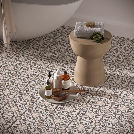 Carrelage Imitation Carreaux De Ciment 20x20 LA VILETTE Adele Bleu (1m²) - Les Carreaux de Jean (1/4)