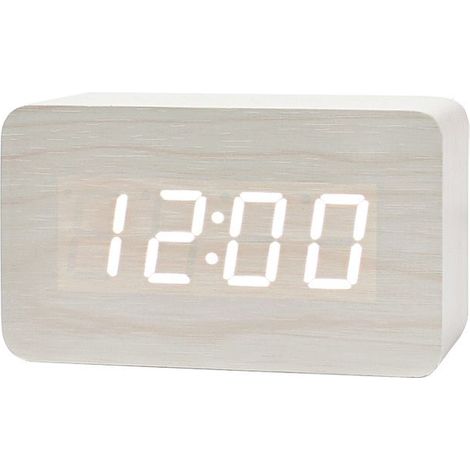Numérique Réveil Bois Réglable Luminosité Contrôle Vocal LED Horloge Rectangle Affichage Temps Température Décor À La Maison (1/4)