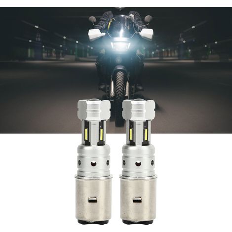 BA20D 100W LED-Lampe für Motorradscheinwerfer, 360°-Beleuchtung, 6000K Weiß / 3000K Gelb, kompatibel mit Suzuki, Kawasaki, BMW, Yamaha, Honda (paarweise erhältlich), weißes Licht