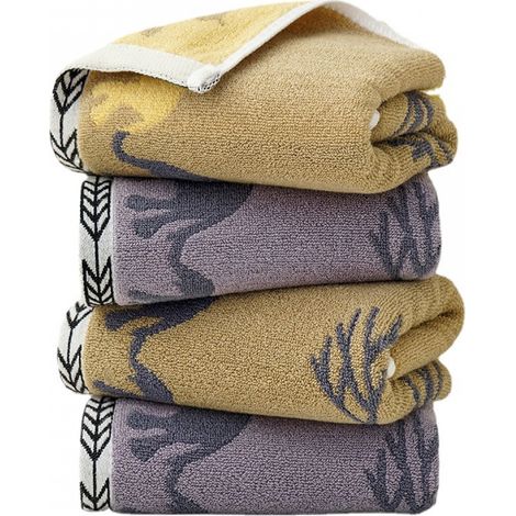 Lot de 4 serviettes 100% coton à séchage rapide, texture agréable, haute capacité d'absorption et grande durabilité. (1/5)