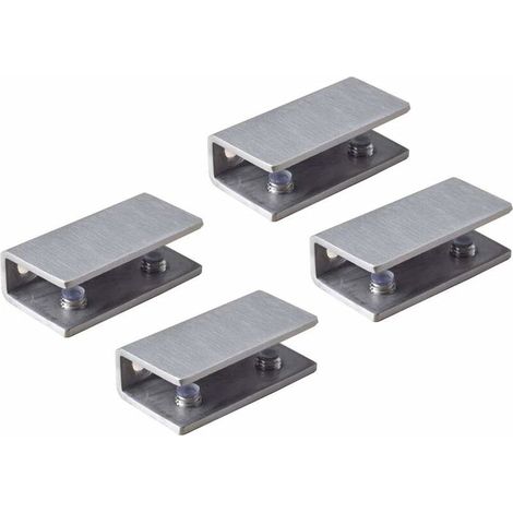 Pince de Verre à Effet D'acier Inoxydable 304 pour Balustrades de Main Courante, Pince de Fixation en Verre Support de Pince en Verre Fixé au mur / au sol, Verre D'épaisseur Adaptatif 8-12MM (1/5)