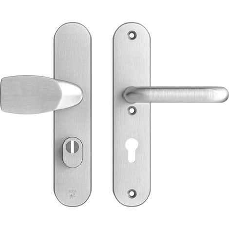 AXA Sicherheitstürbeschlagset - Oval Plus - Türgriff aus Aluminium - Knauf/Griff - PC72 mit Kernzugsicherung (1/4)