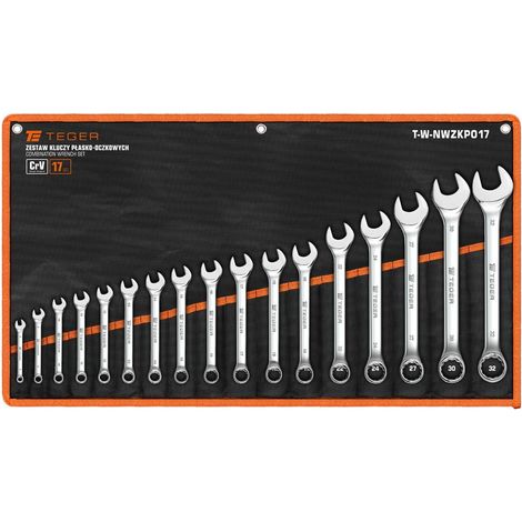 Set di chiavi combinate, 6-32 mm, 17 pezzi, Teger (1/3)