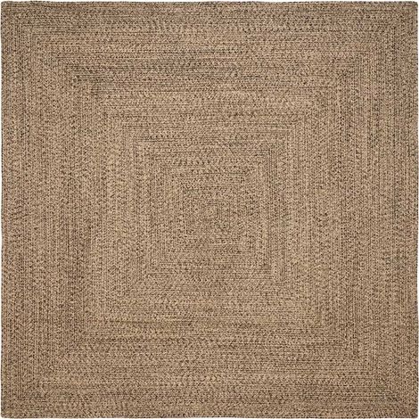 Area Rugs Natural and Black 200 x 200 cm Jute vidaXL