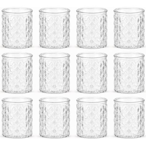 Lot de 12 Photophore bougeoirs, Photophores en Verre pour Bougie Chauffe-Plat, Bougeoirs pour Centre de Table et Décoration d’Intérieur, pour Mariage, Anniversaire, Noël, Fête et Maison (1/5)