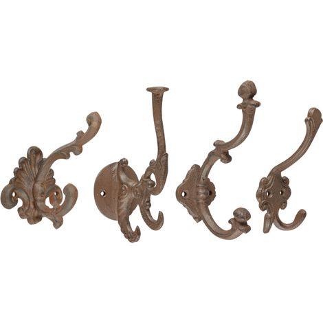 Set de 4 crochets muraux en fonte style classique assorti (1/5)