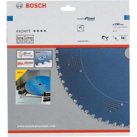 Bosch 2 608 643 056 - Hoja de sierra circular Expert for Steel (190 x 20 x 2,0 mm, 40)