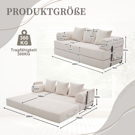 Divano componibile beige con robusta struttura in metallo, tasche laterali e tre cuscini. Configurazione lounge personalizzabile. Moderna combinazione di metallo e tessuto: ideale per il soggiorno. (1/5)