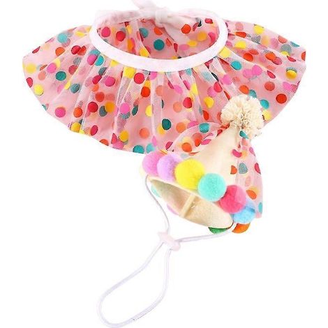 Hundegeburtstagshut und Halstuch, Welpenparty-Accessoires, Feiertags-Cosplay-Kostüm, lustiges Hunde-Outfit (A).