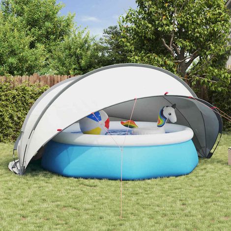 Pool-Dome Grau und Orange 472 x 460 x 229 cm