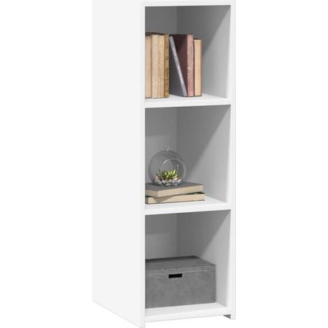 Buffet de Cuisine Blanc 30x41x93 cm, Meuble Rangement Bois d'Ingénierie avec Étagères Ajustables, Armoire de Stockage Moderne pour Salon, Entrée ou Bureau (1/5)