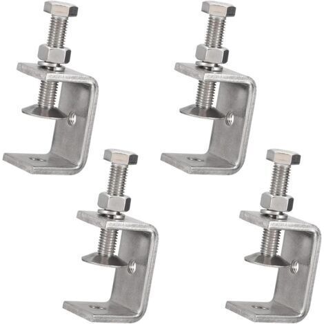 Set mit 4 kleinen C-Klemmen aus Edelstahl, 15–38 mm, Edelstahl, C-Klemmen-Set zum Schweißen, für Tischlerarbeiten, Heimwerken und Holzbearbeitung