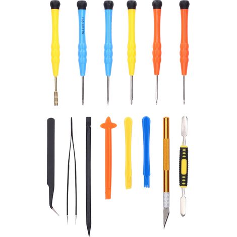 Kit d'outils de réparation pour téléphones portables, ensemble de tournevis 14 en 1 en acier allié ABS, adapté aux ordinateurs et à un usage domestique. (1/5)