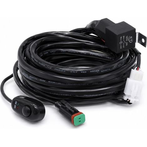 Faisceau Electrique relais pour Barre LED - DT Connect Commutateur 1D163F - Interrupteur + Connecteurs + Fusible fournis