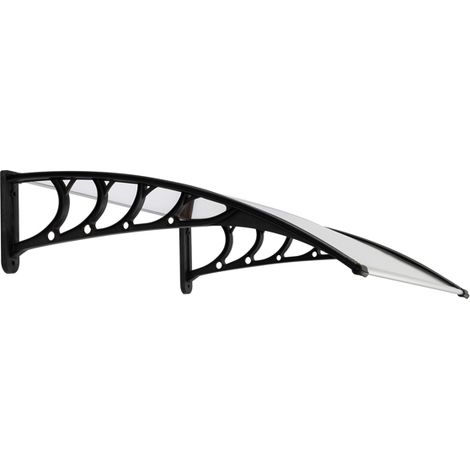 Soges – Marquise 100 x 80 cm – Auvent de protection contre la pluie pour porte et fenêtre – Structure en aluminium et polycarbonate – Installation facile