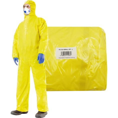 Traje de protección química S amarillo PE Overol DF 3000 tipo 3 4 5 6 (1/3)