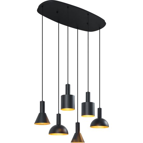 Moderne Hängelampe Schwarz 6-flammig - Biles