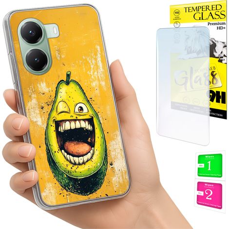 Custodia per Xiaomi Poco X7 Pro 5G, colore avocado con retro in vetro temperato 9H. (1/5)