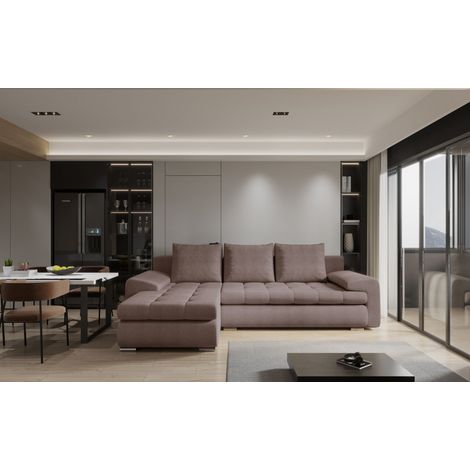 Kaiser Möbel Elegantes und modernes Ecksofa TOMI Abriamo Rosa Links (1/4)