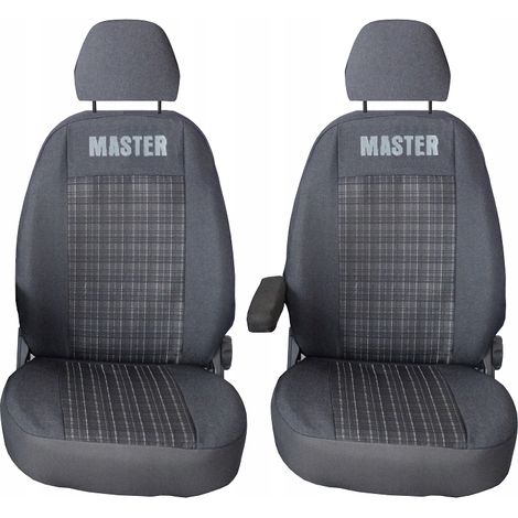 Fundas para asientos delanteros Renault Master 2010- delanteros 1+1 premium resistentes (1/5)