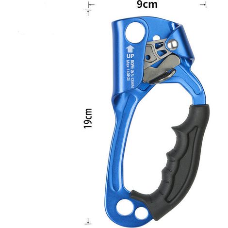 Certifié Main Ascendeur d'escalade Arbre Arboriste Rappel Gear Équipement Corde Pince pour 812 MM Corde--Bleu [Main droite]. (1/4)