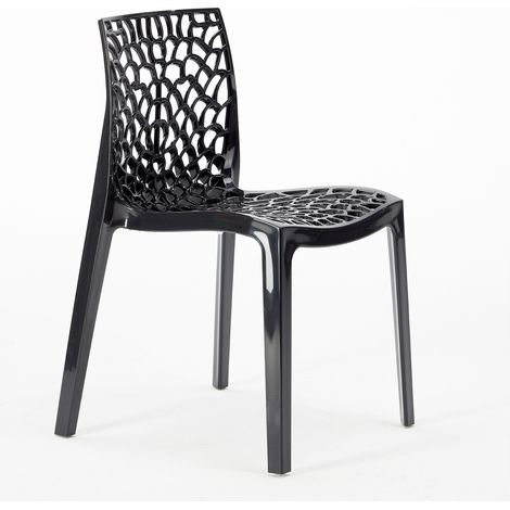 Sedie Cucina Bar Gruvyer In Polipropilene Impilabili Grand Soleil - Nero 2