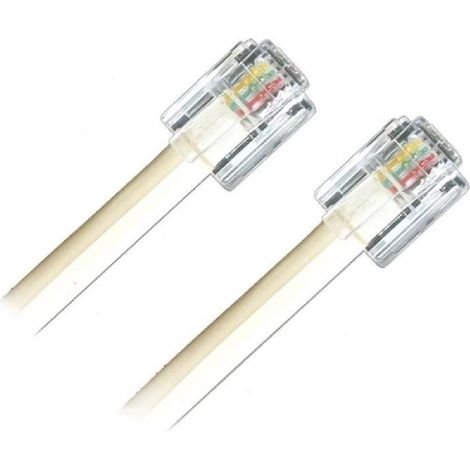 Cordon ADSL RJ11 Male vers Male Blanc 10m