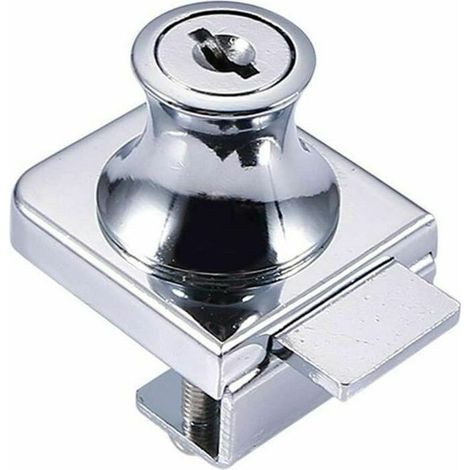 JOORRT Glastürschloss, verchromtes Stahlschloss, Glastürschloss, Schaufensterschloss für Glastüren, 5–8 mm Bohrer mit 2 Schlüsseln – AquaForge (1/5)