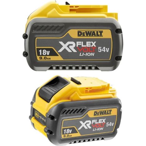 Dewalt – Pack de 2 batteries XR FlexVolt 18V/54V 9Ah – Technologie modulable pour performances élevées – Compatible avec machines XR