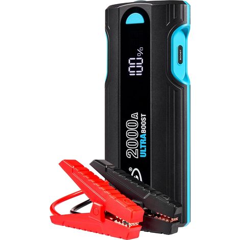 2000 A Batterie de Voiture démarre en Toute sécurité jusqu'à 8 litres Essence et Moteurs Diesel 4 litres - Booster de Batterie avec câbles de démarrage, Chargeur Rapide pour appareils (1/5)