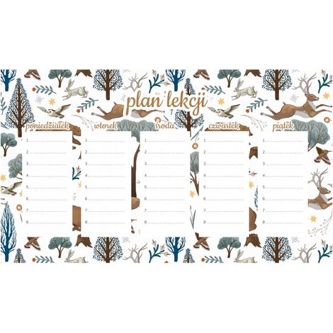 Plan de cours magnétique Forêt d'hiver 45x26CM