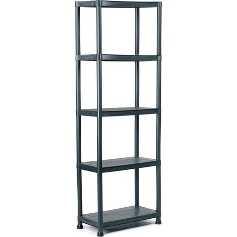 Artplast – Étagère de rangement 5 tablettes 70x30x175.5 cm – Charge 20 kg/tablette – Montage rapide sans outils – Polypropylène noir