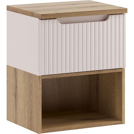 Meuble sous-vasque 50cm plan de toilette Riva Cachemire et Bois
