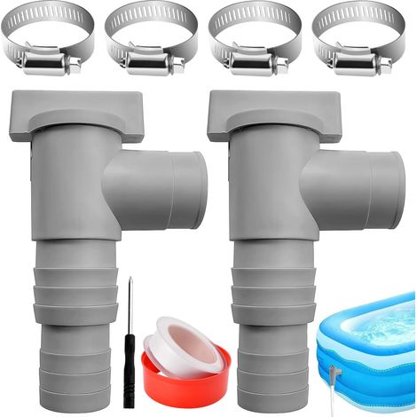 CCYKXAVanne d'entretien/d'arrêt pour Piscine, 2 Pcs Vanne Piscine, Robinet D'arrêt pour Piscine, Tuyau Piscine 32/38mm, Pompe Piscine Hors Sol (1/5)