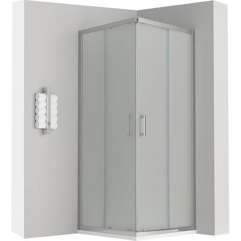 LANA Cabine douche H 180 cm porte coulissante opaque 90 x 100 cm