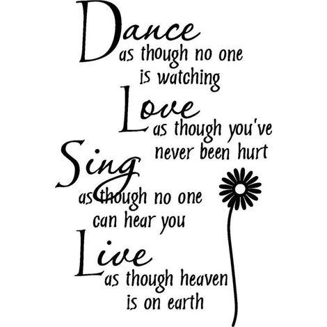 Sticker Murale Vinyl - Citation Danse Amour Chant - Décor Intérieur Détachable pour Salon Chambre Bureau - 70 cm x 25 cm (1/5)