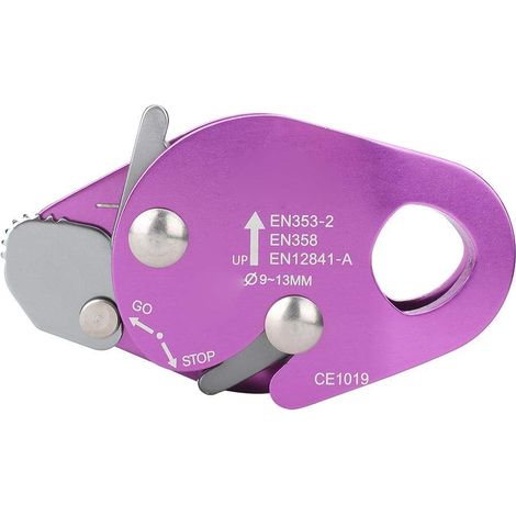 Descendeur d'escalade Arrêt, Anneau d'escalade Auto-freinant pour Pince de Corde de 9-13 mm Anneau de Rappel de Sauvetage Escalade Corde Grab Antichute Outils de Sécurité