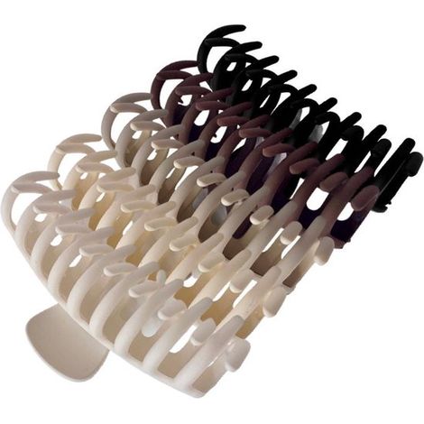 Lot de 5 grandes pinces à cheveux - Couleurs nude - Pour cheveux épais - Acrylique - Pinces chignon (1/4)